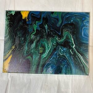 Abstract Green and Blue Canvas Art